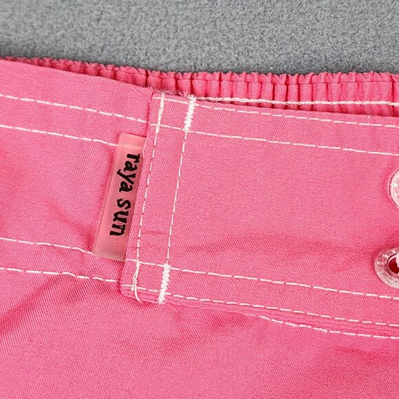Raya Sun Swim Trunks Board Cargo Shorts Men's 1X Pink Stretch Waist Beach Surf - Picture 2 of 9